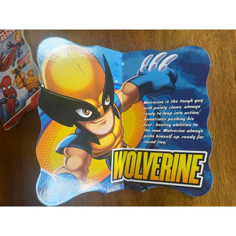 Marvel Super Hero Squad Shaped Book Lot 2 Spider-Man Wolverine Bendon 2011